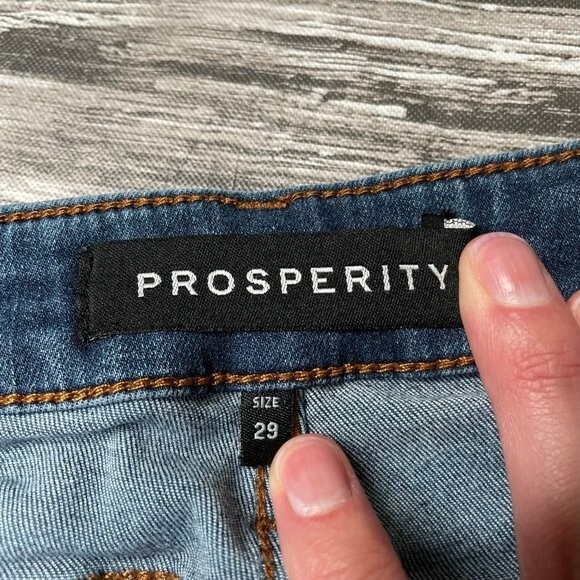 Prosperity Women's High Rise Skinny Jeans Distressed Blue 29 Dark Wash Stretch - Picture 7 of 11